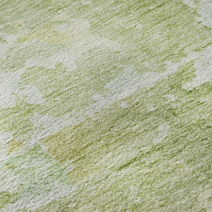 HomeRoots 9' X 12' Artichoke Green & Gold Abstract Area Rug - Washable, UV Protected, Durable for High Traffic Spaces 692159