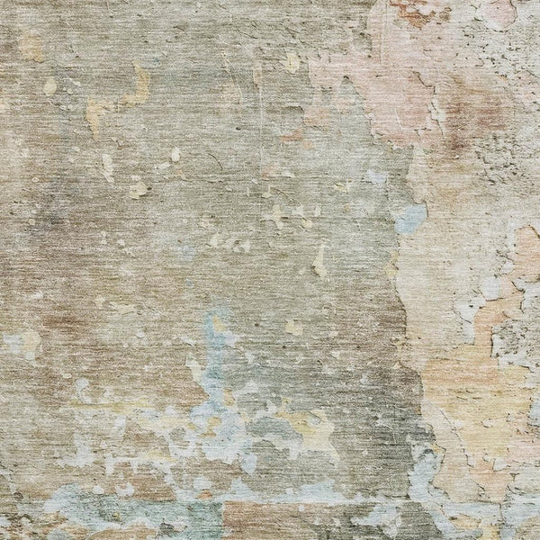 HomeRoots 8' Transitional Abstract Area Rug in Brown, Beige & Blue – Washable, Stain-Resistant & UV-Protected! 692164