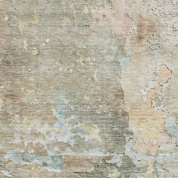 HomeRoots 9' Abstract Brown Beige and Blue Washable Area Rug with UV Protection – Perfect for Active Homes! 692165