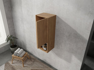 English Elm 12" Bathroom Side Cabinet with Soft-Close Hinges, Wall-Mounted Floating Oak Finish, Space-Saving Storage W999P283315