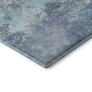 HomeRoots 9' X 12' Modern Blue Pink Gray Abstract Washable Area Rug with UV Protection for Busy Homes 692171