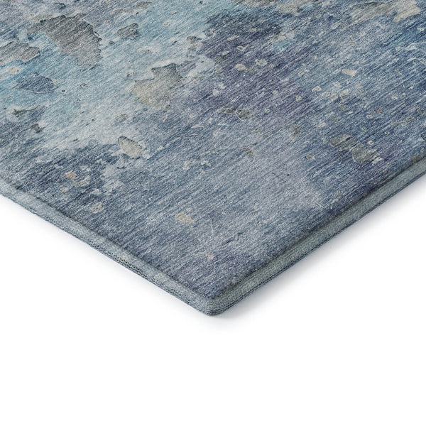 HomeRoots 9' X 12' Modern Blue Pink Gray Abstract Washable Area Rug with UV Protection for Busy Homes 692171
