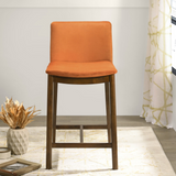 Ashcroft Furniture Mid-Century Shannon Counter Chair in Burnt Orange Velvet - Stylish Comfort