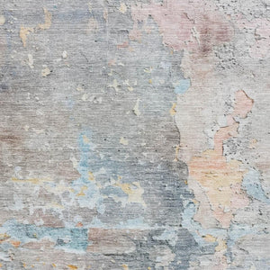 HomeRoots 9' X 12' Stylish Granite Gray, Teal & Blush Abstract Area Rug – Washable, UV Protected & Durable! 692183