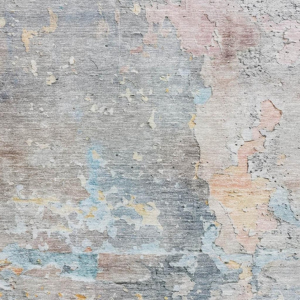 HomeRoots 9' X 12' Stylish Granite Gray, Teal & Blush Abstract Area Rug – Washable, UV Protected & Durable! 692183