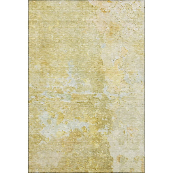 HomeRoots 5' X 8' Gold Beige Ivory Abstract Area Rug - Durable, Stain-Resistant, UV Protection for Homes 692186