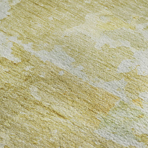 HomeRoots 5' X 8' Gold Beige Ivory Abstract Area Rug - Durable, Stain-Resistant, UV Protection for Homes 692186