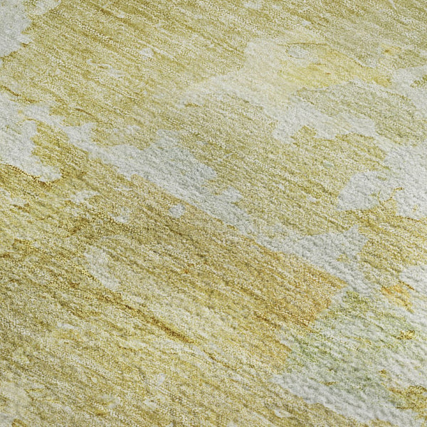 HomeRoots 5' X 8' Gold Beige Ivory Abstract Area Rug - Durable, Stain-Resistant, UV Protection for Homes 692186