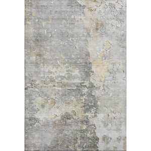 HomeRoots 9' X 12' Stylish Gray Beige Tan Abstract Area Rug – Washable, UV Protected, Durable for High Traffic Areas 692195