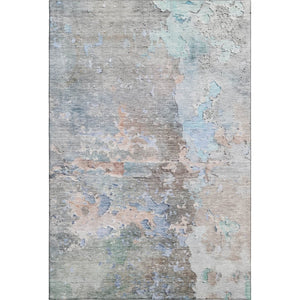 HomeRoots 5' X 8' Abstract Taupe, Blue & Gray Washable Area Rug – Stain-Resistant, UV Protected & Non-Slip! 692210