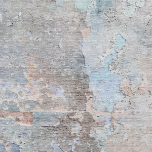 HomeRoots 5' X 8' Abstract Taupe, Blue & Gray Washable Area Rug – Stain-Resistant, UV Protected & Non-Slip! 692210