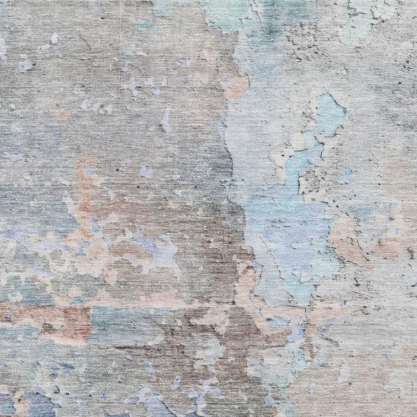 HomeRoots 5' X 8' Abstract Taupe, Blue & Gray Washable Area Rug – Stain-Resistant, UV Protected & Non-Slip! 692210