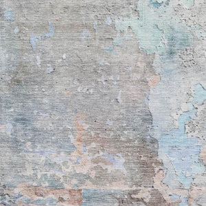 HomeRoots 8' Contemporary Taupe Blue Gray Abstract Washable Area Rug - UV Protected & Easy Care for Homes 692212