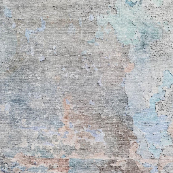 HomeRoots 8' Contemporary Taupe Blue Gray Abstract Washable Area Rug - UV Protected & Easy Care for Homes 692212