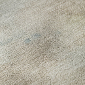 HomeRoots 8' X 8' Stylish Taupe, Blush & Teal Abstract Washable Round Rug with UV Protection for Home Decor 692217