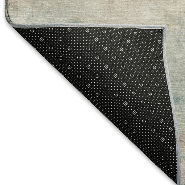 HomeRoots 8' Stylish Taupe Blush Teal Abstract Washable Area Rug - UV Resistant, Non-Slip, Easy Care Design! 692218