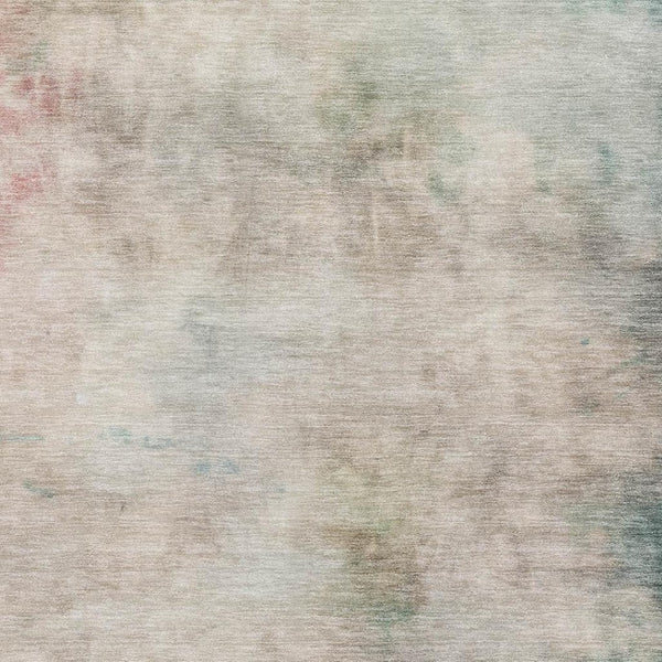 HomeRoots 8' Stylish Taupe Blush Teal Abstract Washable Area Rug - UV Resistant, Non-Slip, Easy Care Design! 692218