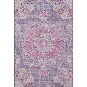 HomeRoots 10' X 14' Floral Washable Area Rug in Purple Beige Ivory – UV Protected, Durable, Perfect for Homes 692244