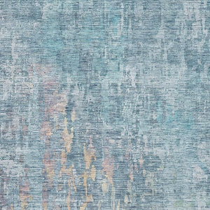 HomeRoots 5' X 8' Blue and Gold Abstract Area Rug - Washable, UV Protected, Durable & Stylish for Any Room 692252