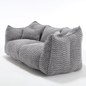 English Elm Soft Plush Foam Beanbag Chair for Two People, Square Recliner Sofa With Superfiber Comfort Embrace Grey W1996P252274