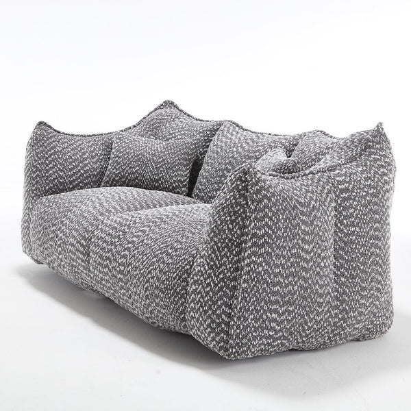 English Elm Soft Plush Foam Beanbag Chair for Two People, Square Recliner Sofa With Superfiber Comfort Embrace Grey W1996P252274