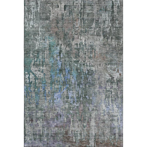 HomeRoots 5' X 8' Fern Green, Blue & Beige Abstract Area Rug - Washable, Stain-Resistant, UV Protected Design 692258