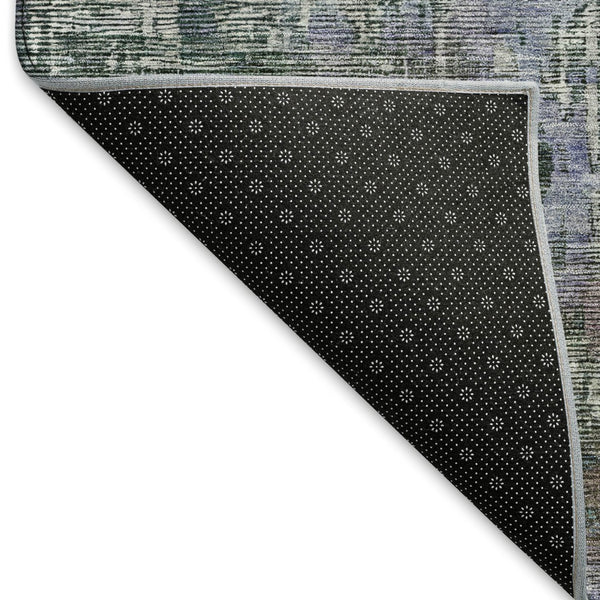 HomeRoots 5' X 8' Fern Green, Blue & Beige Abstract Area Rug - Washable, Stain-Resistant, UV Protected Design 692258
