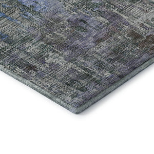 HomeRoots 5' X 8' Fern Green, Blue & Beige Abstract Area Rug - Washable, Stain-Resistant, UV Protected Design 692258