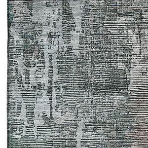 HomeRoots 5' X 8' Fern Green, Blue & Beige Abstract Area Rug - Washable, Stain-Resistant, UV Protected Design 692258