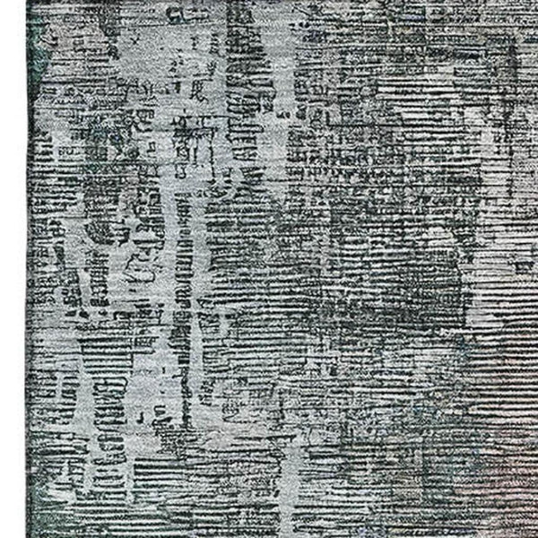 HomeRoots 5' X 8' Fern Green, Blue & Beige Abstract Area Rug - Washable, Stain-Resistant, UV Protected Design 692258