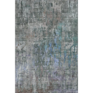 HomeRoots 9' X 12' Fern Green, Blue & Beige Abstract Washable Area Rug – Durable, Stain-Resistant & UV Protected! 692261