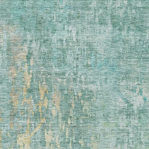 HomeRoots 10' X 14' Teal and Gold Abstract Area Rug – Soft, Stain-Resistant, UV-Protected for Modern Spaces 692286