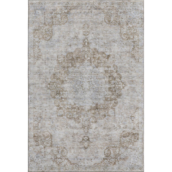 HomeRoots 5' X 8' Chocolate and Beige Oriental Area Rug – Washable, Stain-Resistant, UV Protected Elegance 692294