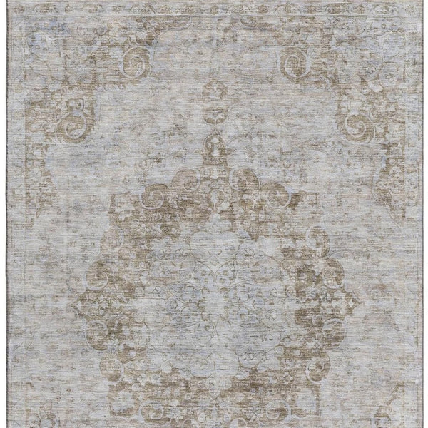 HomeRoots 5' X 8' Chocolate and Beige Oriental Area Rug – Washable, Stain-Resistant, UV Protected Elegance 692294