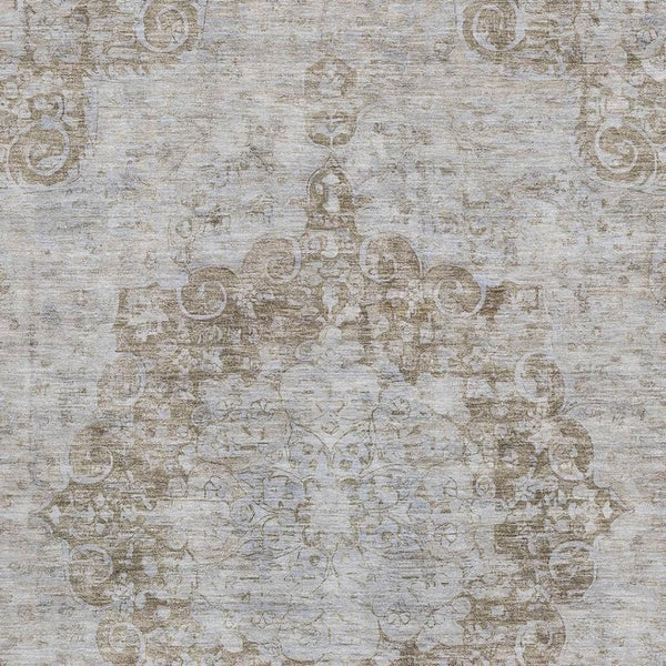 HomeRoots 9' X 12' Chocolate & Beige Oriental Washable Area Rug – Soft, Durable, UV Protected for All Homes! 692297