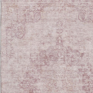 HomeRoots 9' X 12' Pink and Ivory Oriental Area Rug - Washable, Stain Resistant, UV Protected for Everyday Use 692309