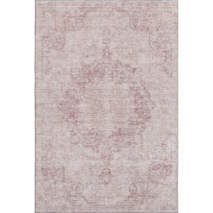 HomeRoots 10' X 14' Pink And Ivory Oriental Area Rug - Washable, UV-Protected, Stain-Resistant & Durable Design 692310