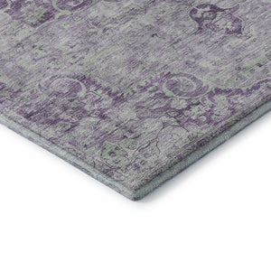 HomeRoots 5' X 8' Purple & Silver Oriental Washable Area Rug - UV Protected, Durable, Stain-Resistant Elegance 692312