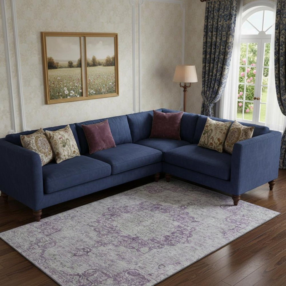 HomeRoots 9' X 12' Elegant Purple and Silver Oriental Area Rug – Washable, UV Protected, Stain Resistant Design 692315