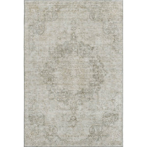 HomeRoots 9' X 12' Beige & Taupe Oriental Washable Area Rug - Stain Resistant, UV Protected, Kid & Pet Friendly 692321