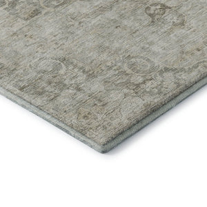 HomeRoots 9' X 12' Beige & Taupe Oriental Washable Area Rug - Stain Resistant, UV Protected, Kid & Pet Friendly 692321