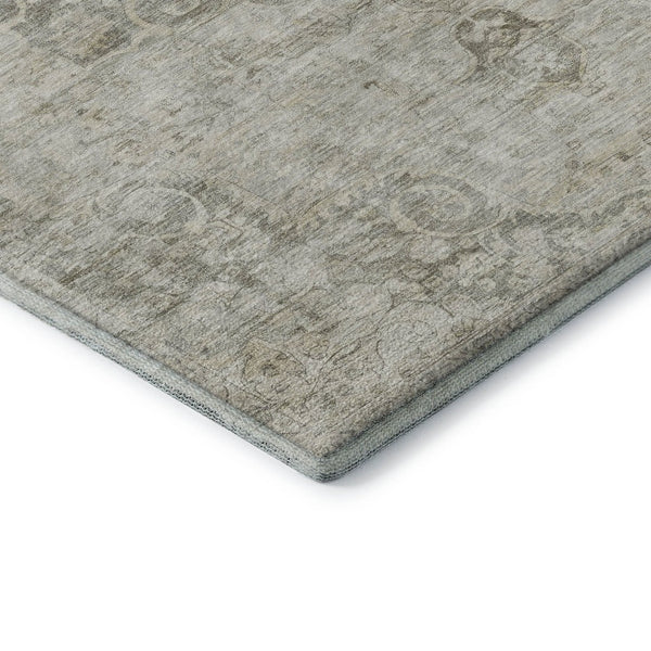 HomeRoots 9' X 12' Beige & Taupe Oriental Washable Area Rug - Stain Resistant, UV Protected, Kid & Pet Friendly 692321