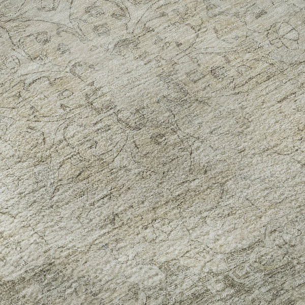 HomeRoots 9' X 12' Beige & Taupe Oriental Washable Area Rug - Stain Resistant, UV Protected, Kid & Pet Friendly 692321
