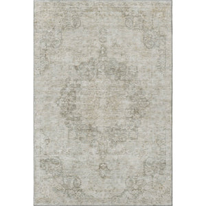 HomeRoots 9' X 12' Beige & Taupe Oriental Washable Area Rug - Stain Resistant, UV Protected, Kid & Pet Friendly 692321