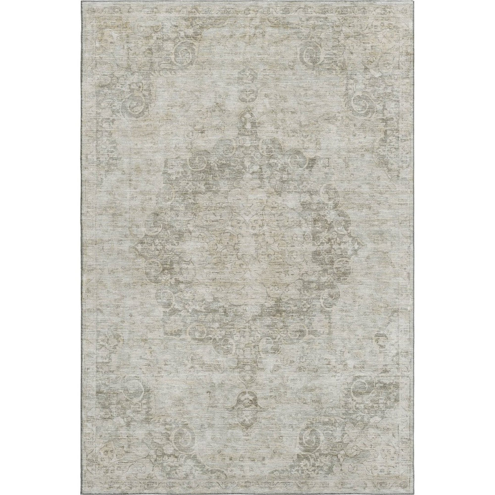 HomeRoots 10' X 14' Beige and Taupe Washable Oriental Area Rug with UV Protection - Durable & Stylish Décor Essential 692322