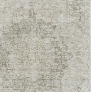 HomeRoots 10' X 14' Beige and Taupe Washable Oriental Area Rug with UV Protection - Durable & Stylish Décor Essential 692322