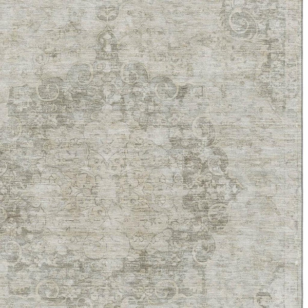 HomeRoots 10' X 14' Beige and Taupe Washable Oriental Area Rug with UV Protection - Durable & Stylish Décor Essential 692322
