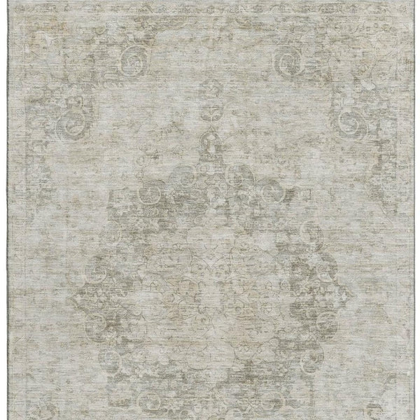 HomeRoots 10' X 14' Beige and Taupe Washable Oriental Area Rug with UV Protection - Durable & Stylish Décor Essential 692322
