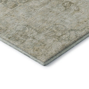 HomeRoots 5' X 8' Sage Ivory and Gray Oriental Area Rug - Stylish, Washable, Stain Resistant & UV Protected Design 692324