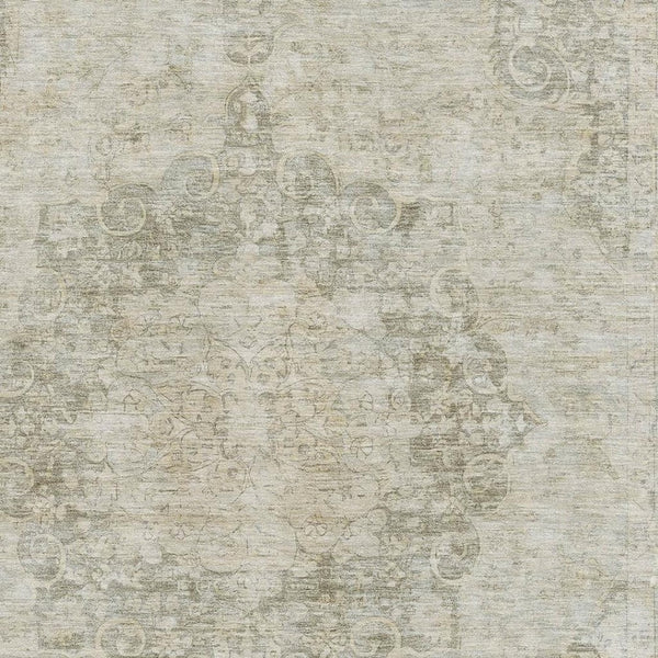 HomeRoots 5' X 8' Sage Ivory and Gray Oriental Area Rug - Stylish, Washable, Stain Resistant & UV Protected Design 692324